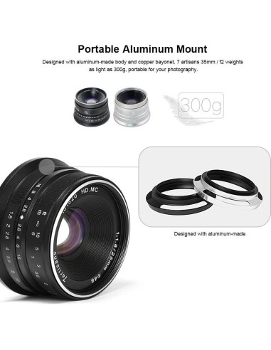 Lente Fijo 25mm F1.8 7artisans para Cámaras Sony E-Mount