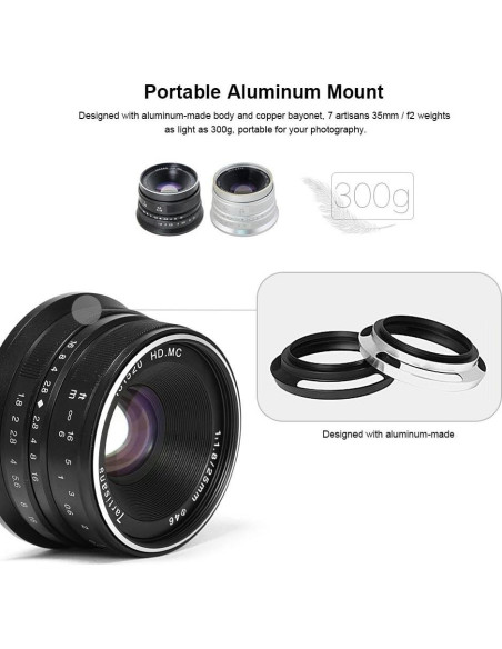 Lente Fijo 25mm F1.8 7artisans para Cámaras Sony E-Mount