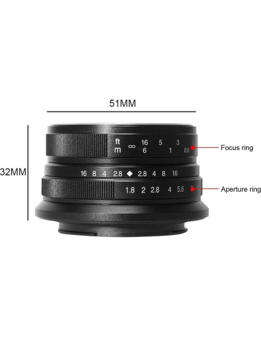 Lente Fijo 25mm F1.8 7artisans para Cámaras Sony E-Mount