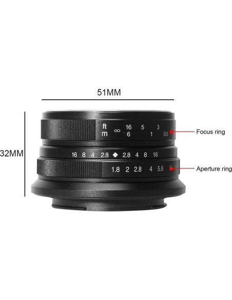 Lente Fijo 25mm F1.8 7artisans para Cámaras Sony E-Mount