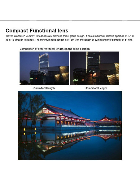 Lente Fijo 25mm F1.8 7artisans para Cámaras Sony E-Mount