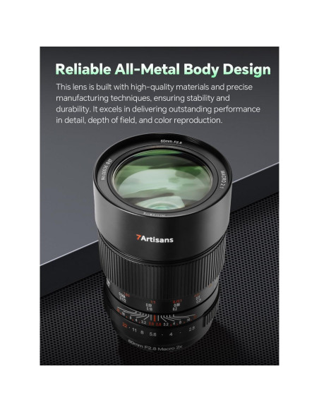 Lente Macro 60mm F2.8 2X 7ARTISANS para Cámaras Sony