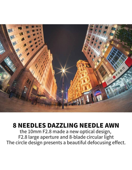 Lente Fisheye 7artisans 10mm F2.8 para Cámaras Sin Espejo