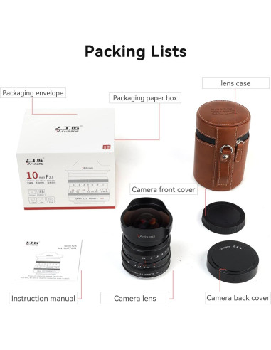 Lente Fisheye 7artisans 10mm F2.8 para Cámaras Sin Espejo