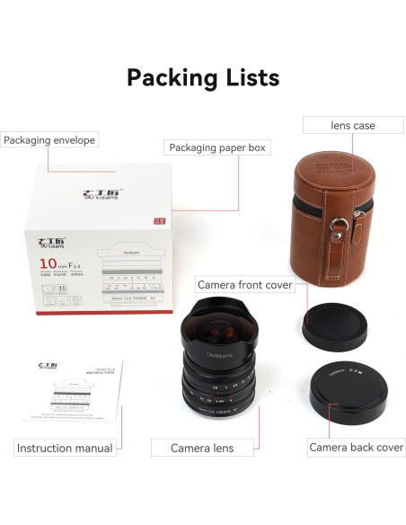 Lente Fisheye 7artisans 10mm F2.8 para Cámaras Sin Espejo