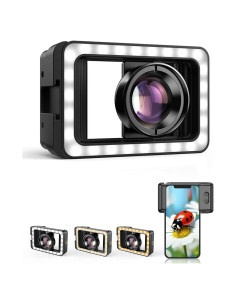 Lente Macro APEXEL con Luz LED y Batería Recargable 350mAh