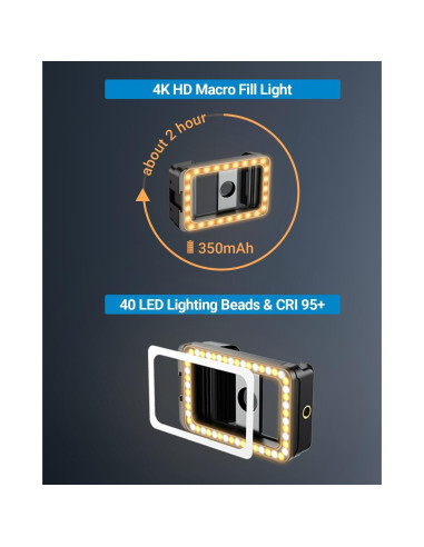 Lente Macro APEXEL con Luz LED y Batería Recargable 350mAh