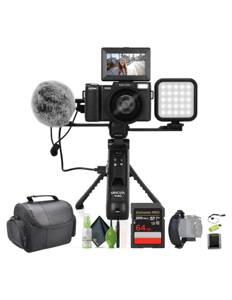 Cámara Digital Minolta MND60V 64 MP 4K para Vlogging Kit Cámara Digital Minolta MND60V 64 MP 4K para Vlogging Kit