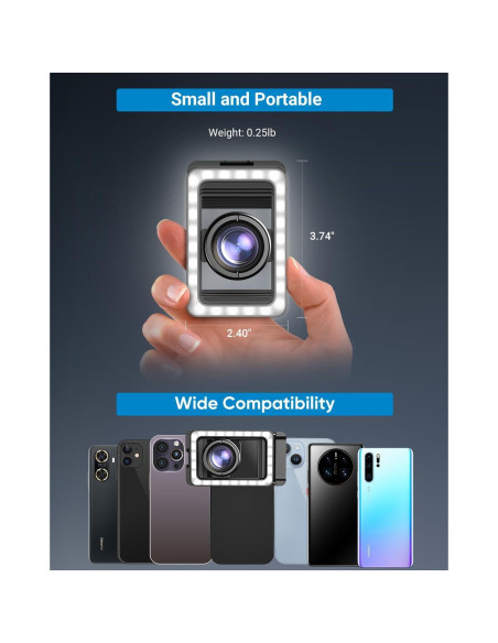 Lente Macro APEXEL con Luz LED y Batería Recargable 350mAh Lente Macro APEXEL con Luz LED y Batería Recargable 350mAh