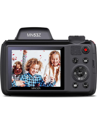 Cámara Digital Minolta MN53Z 16 MP 1080P FHD 53x Zoom Óptico Rojo