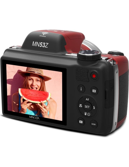 Cámara Digital Minolta MN53Z 16 MP 1080P FHD 53x Zoom Óptico Rojo Cámara Digital Minolta MN53Z 16 MP 1080P FHD 53x Zoom Óptico Rojo
