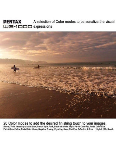 Cámara Digital Impermeable PENTAX WG-1000 Gris 15m