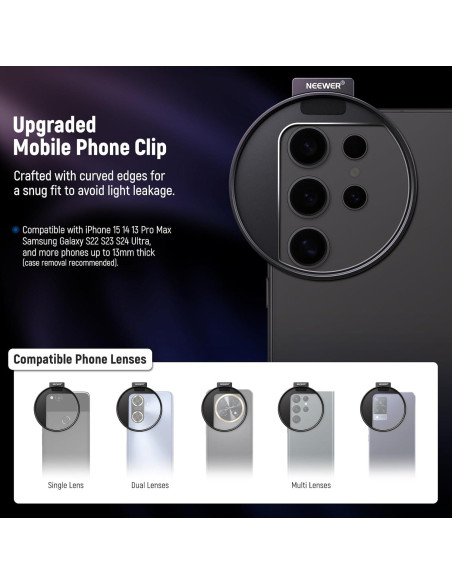Filtro CPL NEEWER 67mm para Teléfono y Cámara - Clip Frío