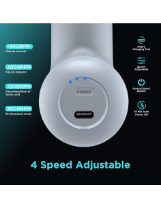 Mini Pistola de Masaje NEPQ SK6 Portátil 4 Cabezas 4 Velocidades 2