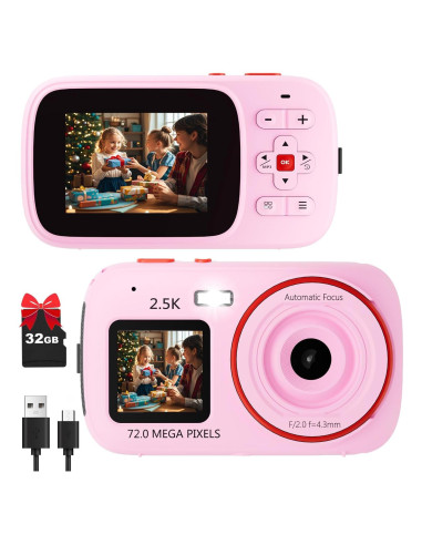 Cámara Digital Compacta Chuamplification YYCD101 Rosa 72MP 1080P