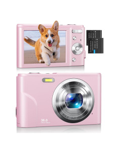 Cámara Digital Kenuo Rosa 36MP 1080P para Niños Compacta
