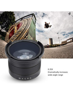 Lente Ojo de Pez 52mm Serounder Gran Angular 0.35X 2