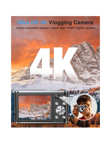 Cámara Digital 4K Aasonida DC306 48MP Autofocus Dual Lentes