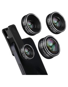 Kit de Lentes para Teléfono Godefa 3 en 1 - Ojo de Pez, Macro y Gran Angular
