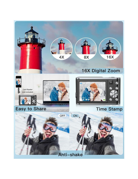 Cámara Digital 4K Aasonida DC306 48MP Autofocus Dual Lentes Cámara Digital 4K Aasonida DC306 48MP Autofocus Dual Lentes