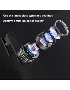 Kit de Lentes para Teléfono Godefa 3 en 1 - Ojo de Pez, Macro y Gran Angular 2