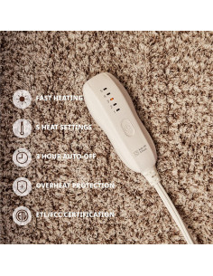 Manta Eléctrica Calentada Templewet 1,36 kg 5 Niveles 50x60 cm 2