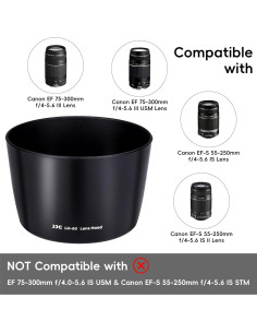 Sombreado de Lente Reversible Jinjiacheng para Canon EF 75-300mm 2