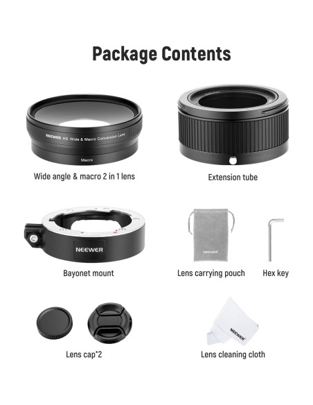 Lente Gran Angular 18mm y Macro 10x NEEWER para Canon G7X III Lente Gran Angular 18mm y Macro 10x NEEWER para Canon G7X III