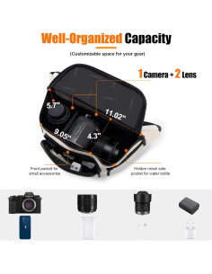 Bolsa de Cintura Impermeable Cwatcun para Cámara DSLR/Sin Espejo 2