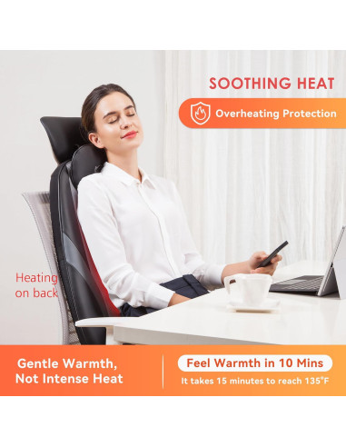 Cojín de Masaje Shiatsu Snailax con Calor y Vibración