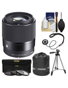 Lente Sigma 30mm f/1.4 DC DN para Sony Alpha + Filtros y Trípode