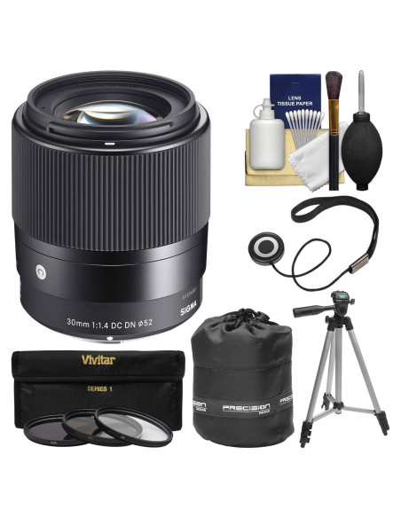 Lente Sigma 30mm f/1.4 DC DN para Sony Alpha + Filtros y Trípode Lente Sigma 30mm f/1.4 DC DN para Sony Alpha + Filtros y Trípode