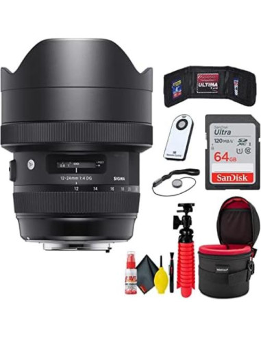 Lente Sigma 12-24mm f/4 DG HSM Art para Nikon F + Tarjeta SD 64GB