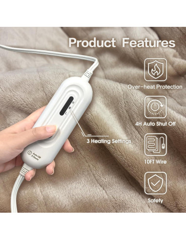 Manta Térmica Eléctrica Tefici 127x152 cm 3 Niveles Calor