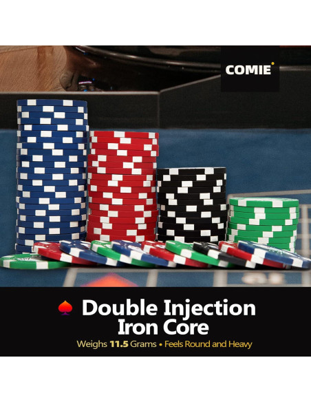 Set de Fichas de Póker Comie 500PCS con Estuche Aluminio