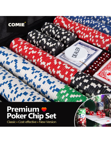 Set de Fichas de Póker Comie 500PCS con Estuche Aluminio