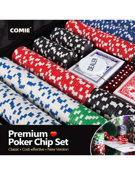 Set de Fichas de Póker Comie 500PCS con Estuche Aluminio