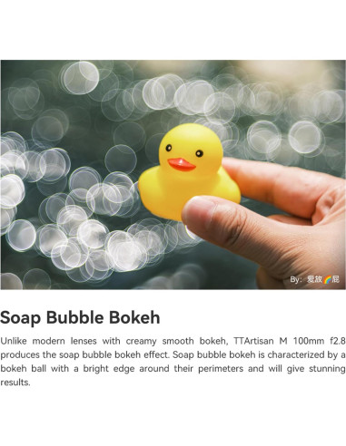 Lente TTArtisan 100mm F2.8 Bokeh de Burbuja para Montura M