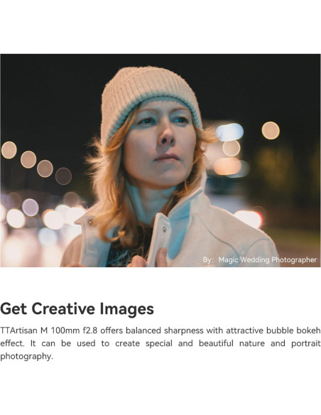 Lente TTArtisan 100mm F2.8 Bokeh de Burbuja para Montura M Lente TTArtisan 100mm F2.8 Bokeh de Burbuja para Montura M