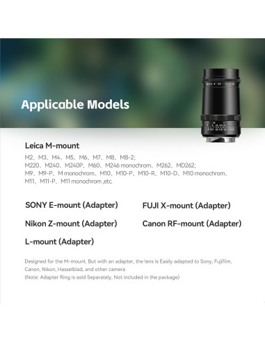 Lente TTArtisan 100mm F2.8 Bokeh de Burbuja para Montura M