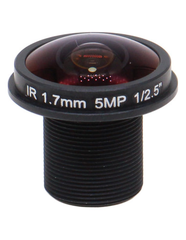 Lente gran angular 1.7mm 180 M12x0.5 para cámaras CCTV