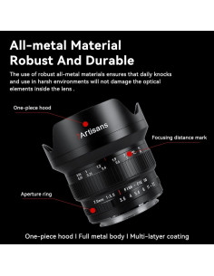 Lente Fisheye 7artisans 7.5mm F3.5 APS-C para Canon DSLR 2