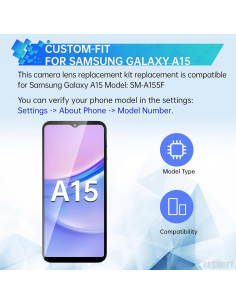 Paquete de 2 Lentes de Cámara Trasera para Samsung A15 2