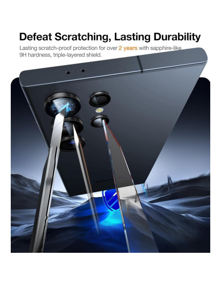 Protector de Lente de Cámara UltraGlass 9H+ para Samsung Galaxy S24 Ultra - Negro