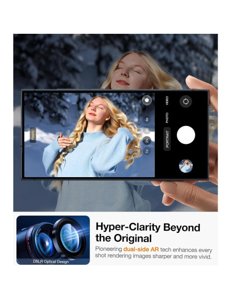 Protector de Lente de Cámara UltraGlass 9H+ para Samsung Galaxy S24 Ultra - Negro