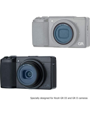Tapa de lente de metal JJC con filtro UV para Ricoh GR IIIx/III/II