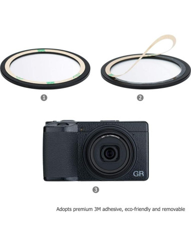 Tapa de lente de metal JJC con filtro UV para Ricoh GR IIIx/III/II