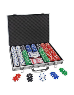 Set de Fichas de Póker 500PCS Comie con Estuche Aluminio