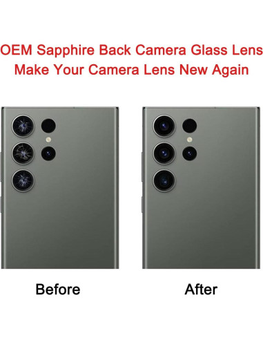 2 Juegos de Lentes de Reemplazo para Cámara Samsung Galaxy S24 Ultra