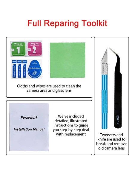 2 Juegos de Lentes de Reemplazo para Cámara Samsung Galaxy S24 Ultra